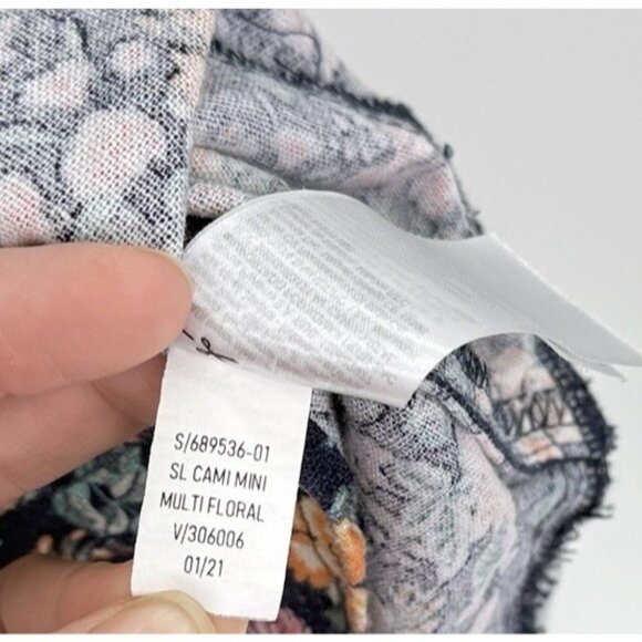 Old Navy Women’s Linen Blend Blue Floral Cami Sundress Sz Sm, Boho Preppy Summer - Picture 7 of 12